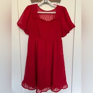 girls 10 red chiffon ruffle dress Franki NWT
